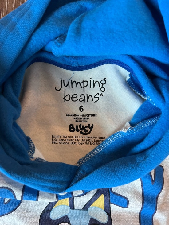 jumping beans Bluey Hooded Pullover in Bright Blue & Light Gray - Picture 3 of 4